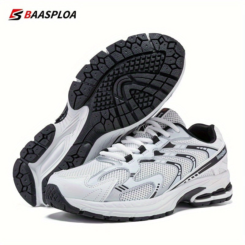 Men's Breathable Mesh Running Shoes with Slip-Resistant Sole and Lace Closure