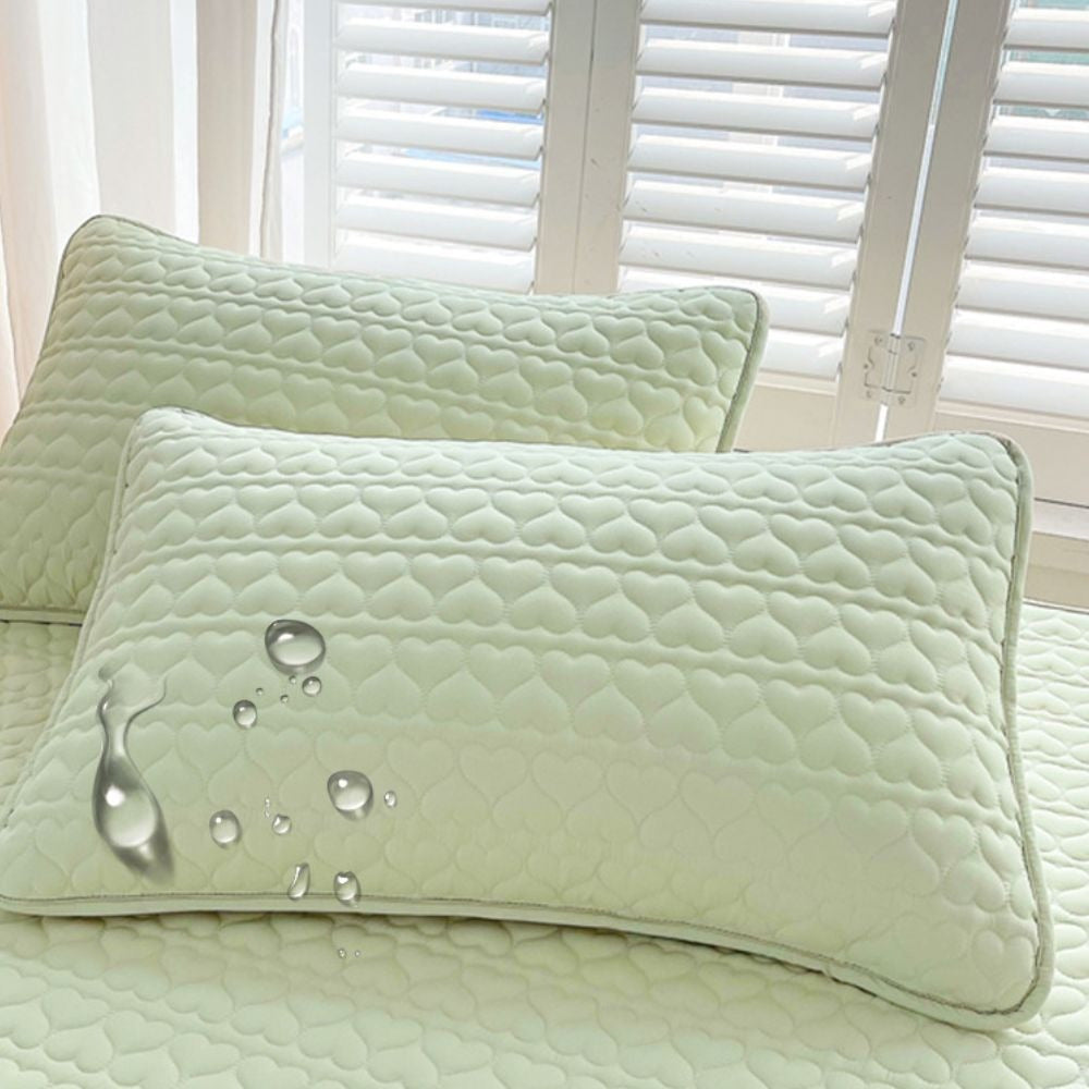 Water-Resistant Quilted Pillowcase 48x74cm Polyester Twill Envelope Closure
