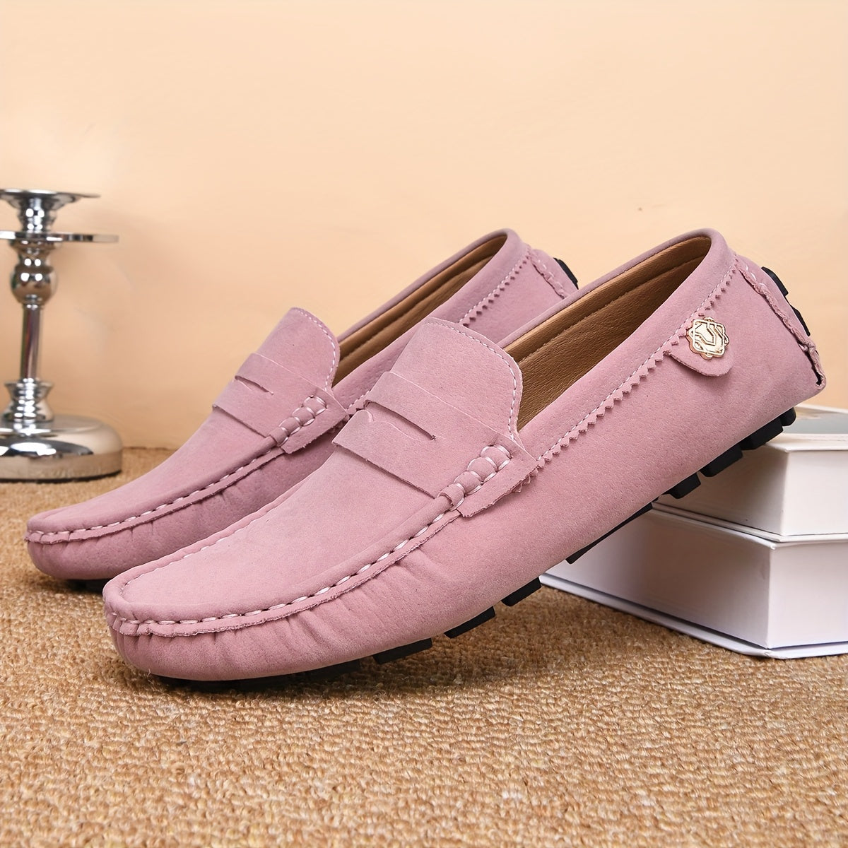 Men's Casual Loafers Microfiber Synthetic Leather Non-Slip Rubber Sole All-Season