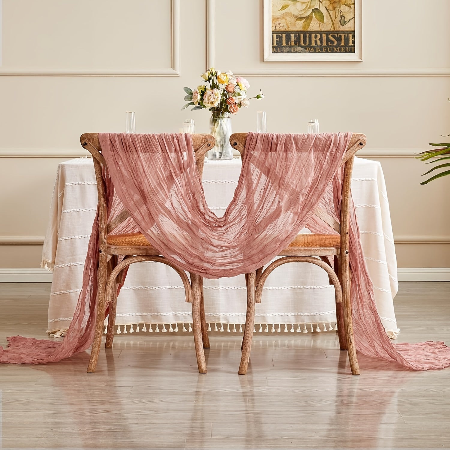 Ko'p rangli qirqilgan stol bayrog'i - nafis ovqatlanish stoli bezaklari