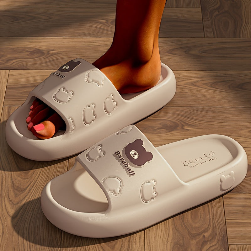Women's Summer EVA Slippers, Comfortable Soft Sole, Cartoon Bear Design