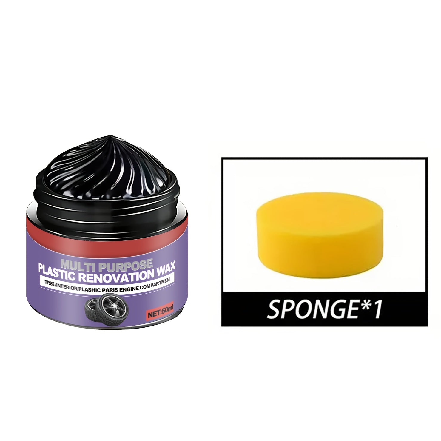 Cera de renovación de plástico multiusos, brillo y protección para neumáticos de goma y vinilo