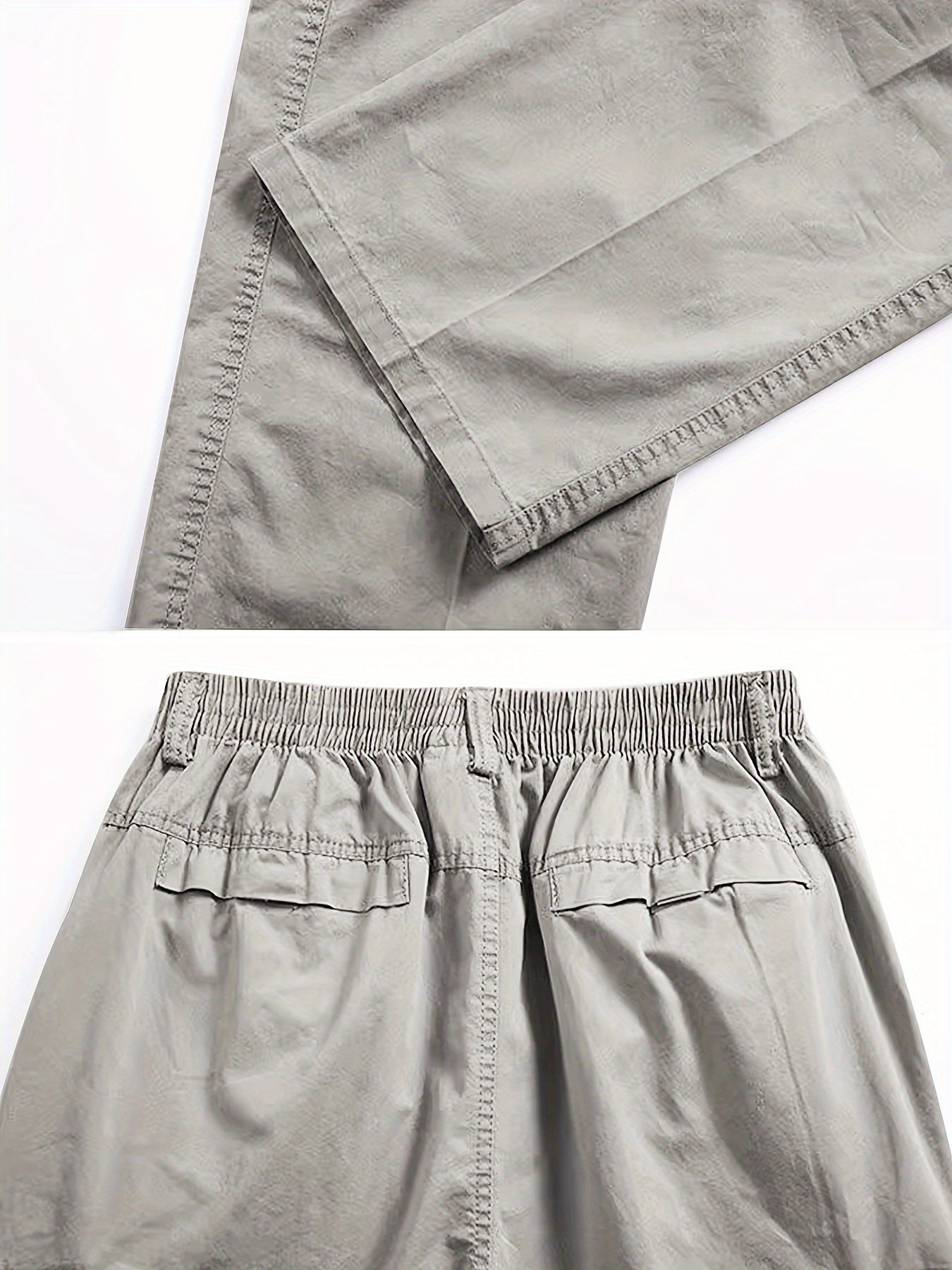 Men's Cotton Cargo Pants Solid Color Multi-Pocket Loose Fit Spring Fall Collection