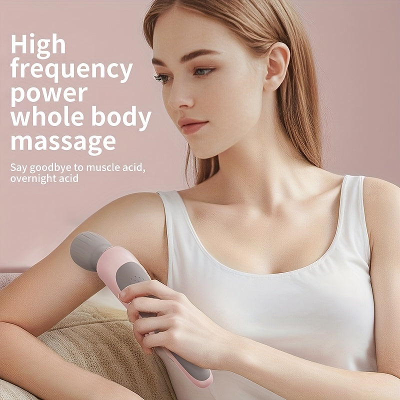 Portable Electric Massage Stick for Whole Body with USB Charging Silicone Head Rechargeable Battery
