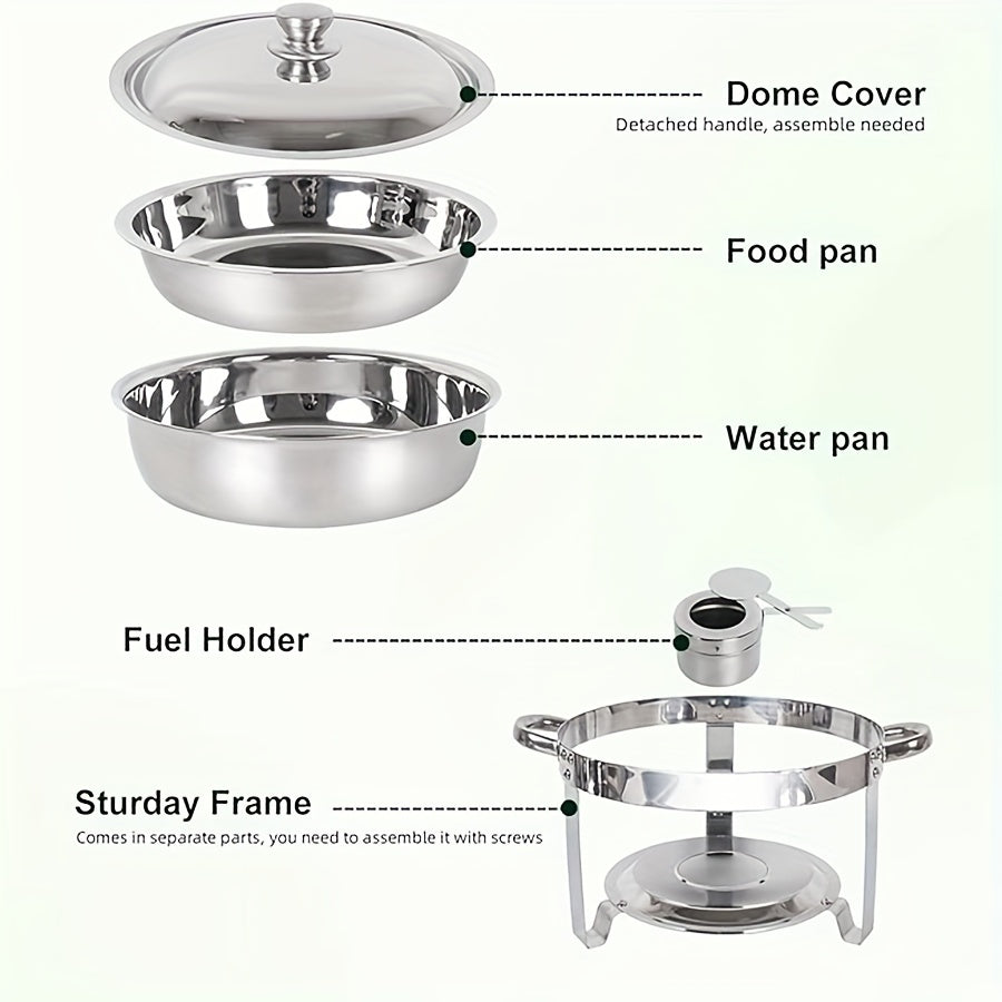 Stainless Steel Buffet Stove Set for Home Use with Detachable Cloche and Round Insulation Stove