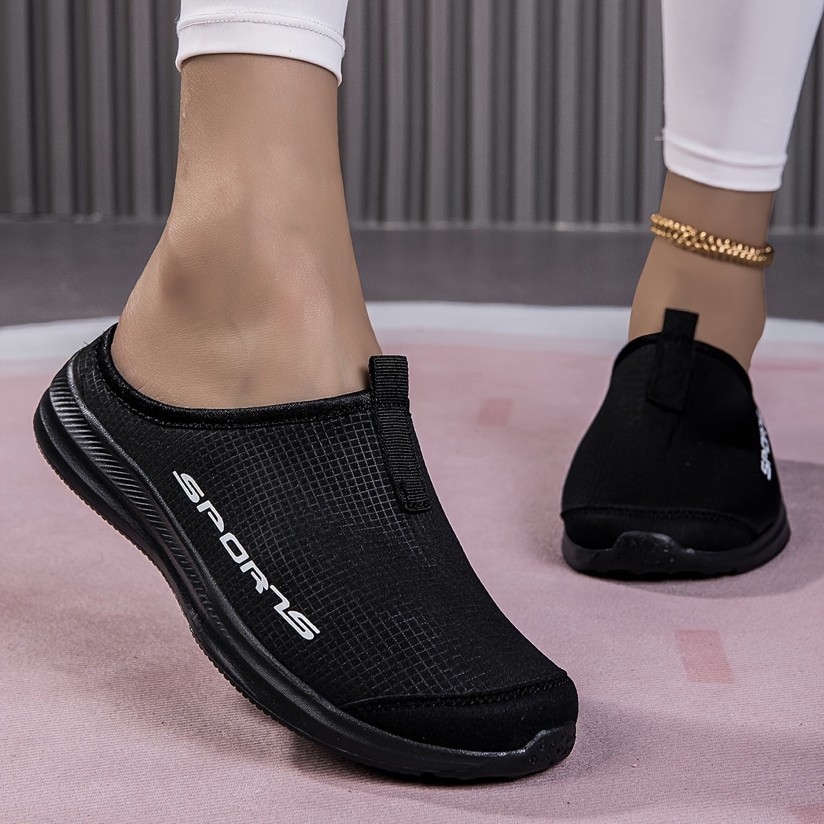 Women’s Flat Mule Sneakers Casual Slip-On Lightweight Comfortable Plus Size