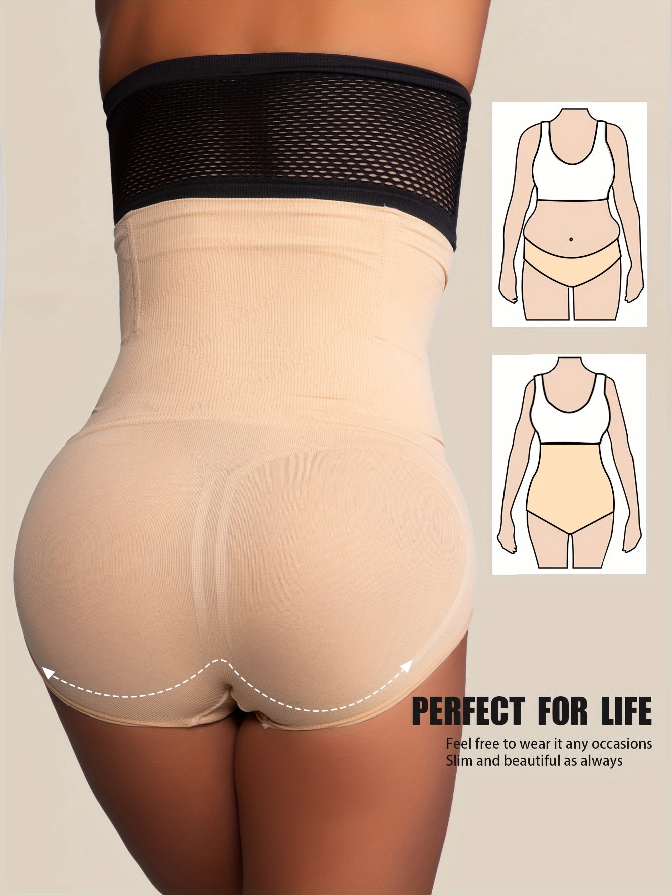 Women's High Waist Shaping Panties Nylon Spandex Tummy Control Butt Lifter
