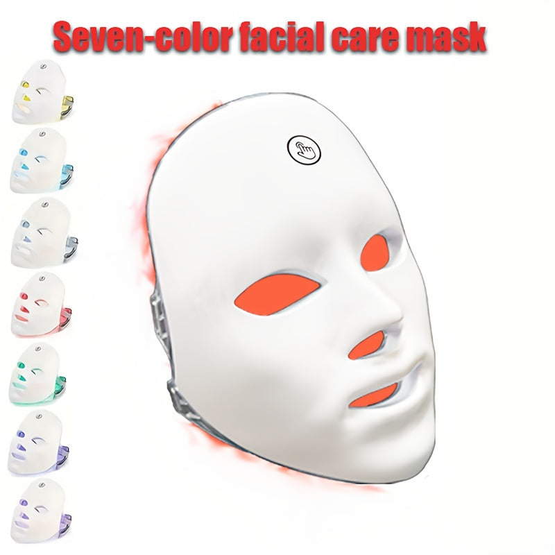 7-Color LED Face Mask USB Rechargeable Skin Care for Salon or Home Use