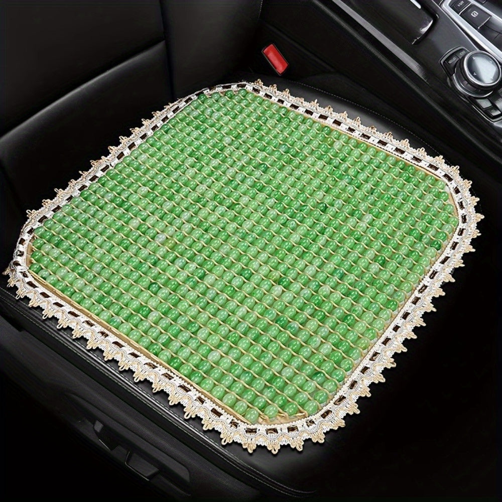 Women’s Emerald Green Resin Car Cushion Set, Breathable Cooling Pads Three-Piece
