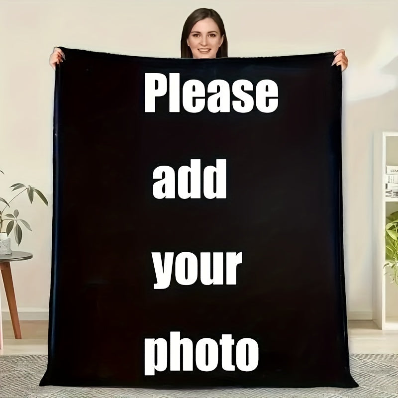 Personalized Photo Flannel Throw Blanket Soft Cozy for Sofa Bed Indoor Use Gift