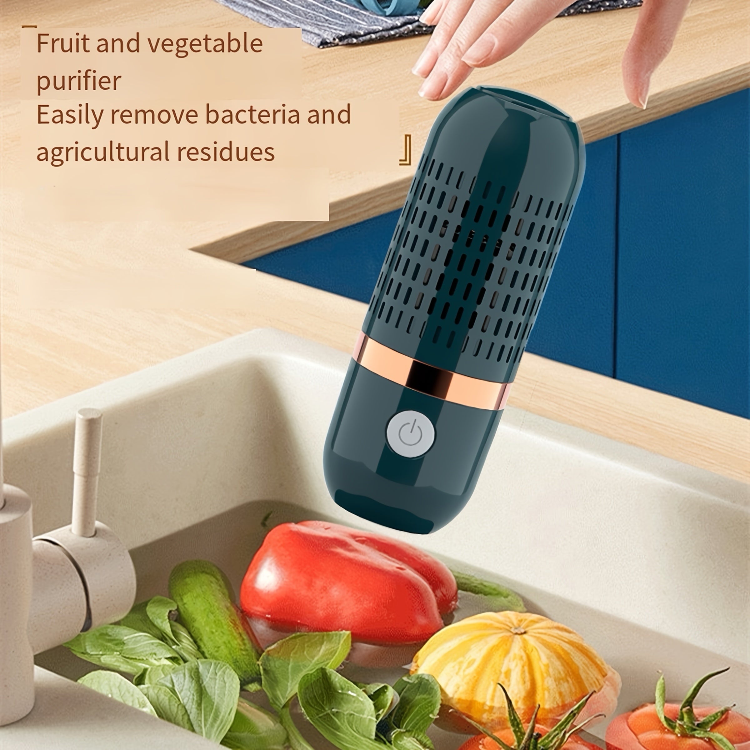 USB Rechargeable Ultrasonic Fruit and Vegetable Cleaner with 3000mAh Battery