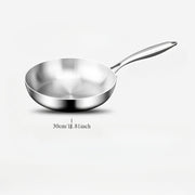304 Stainless Steel Frying Pan Nonstick Uncoated for Gas Induction Stoves