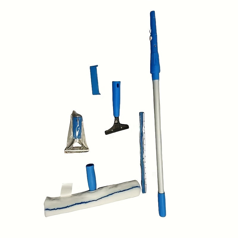 Cuatro raspadores de vidrio retráctiles para limpieza de ventanas, duraderos y fáciles de usar