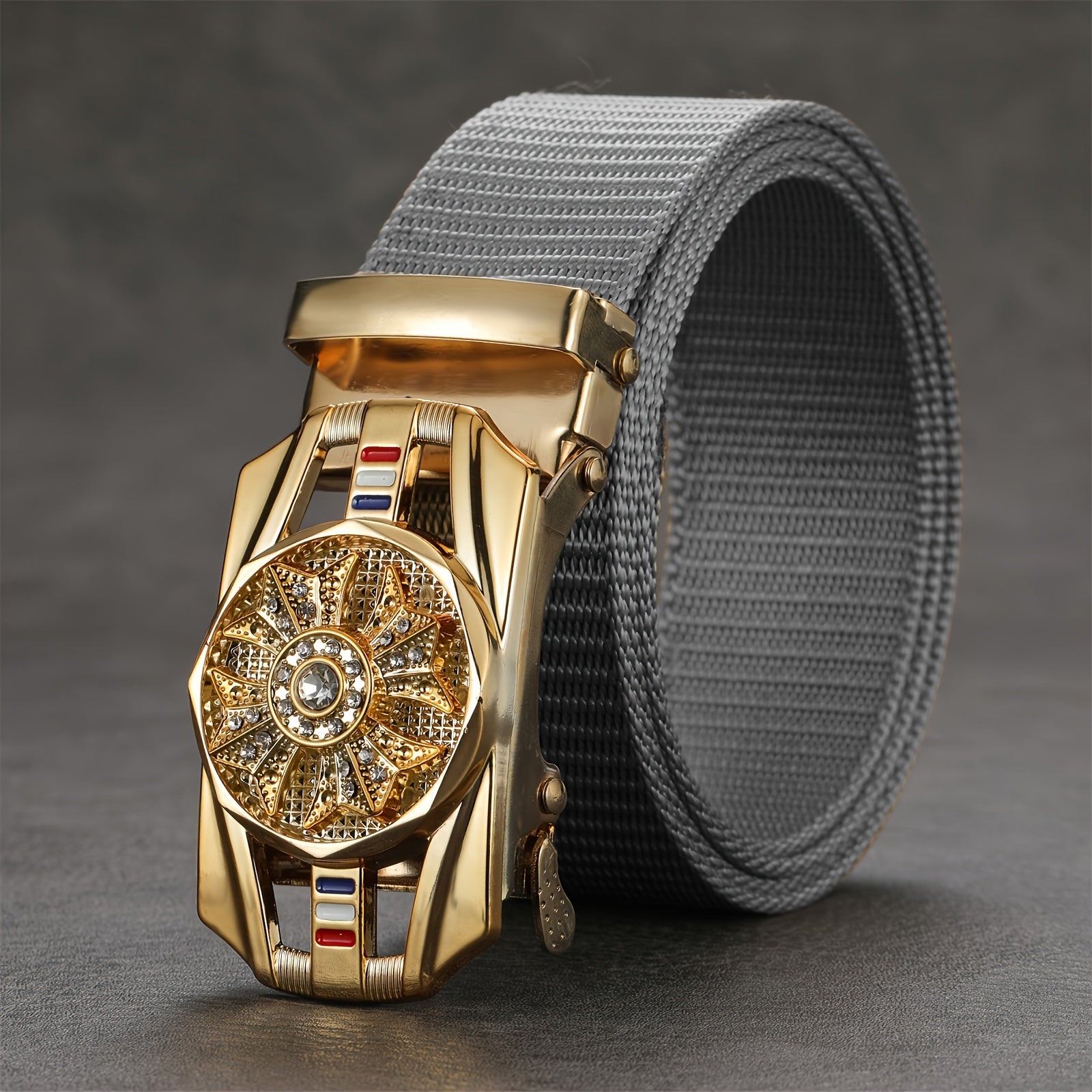 Men's Casual Nylon Belt with Automatic Alloy Buckle