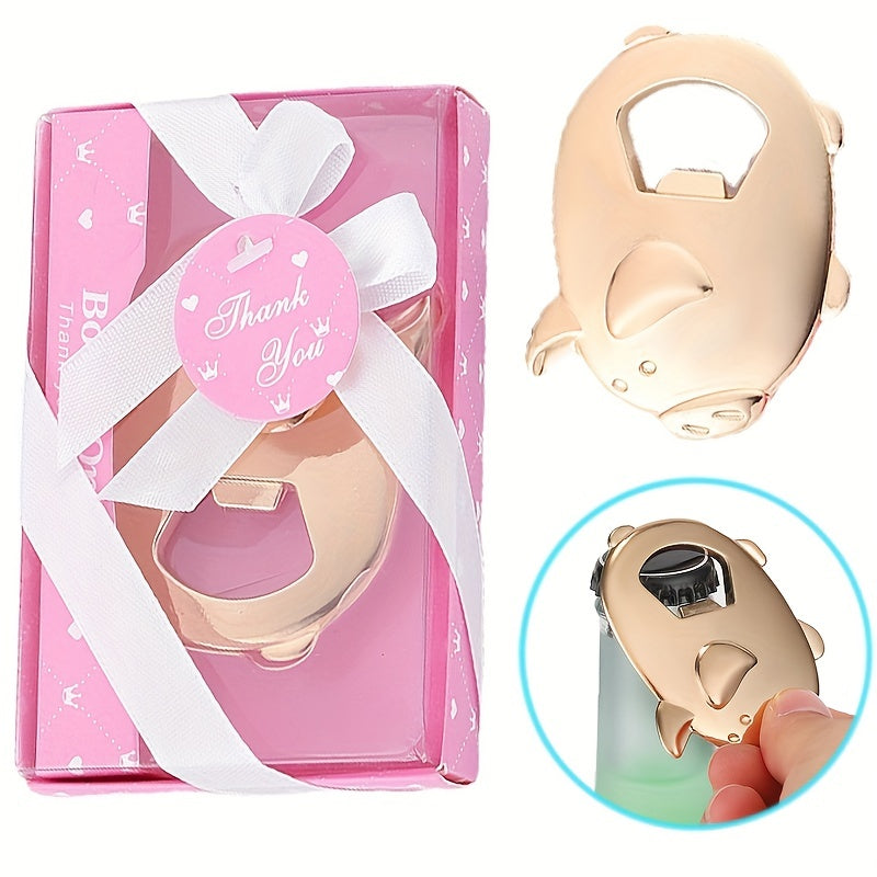 Golden Piggy Metal Bottle Opener for Weddings and Parties