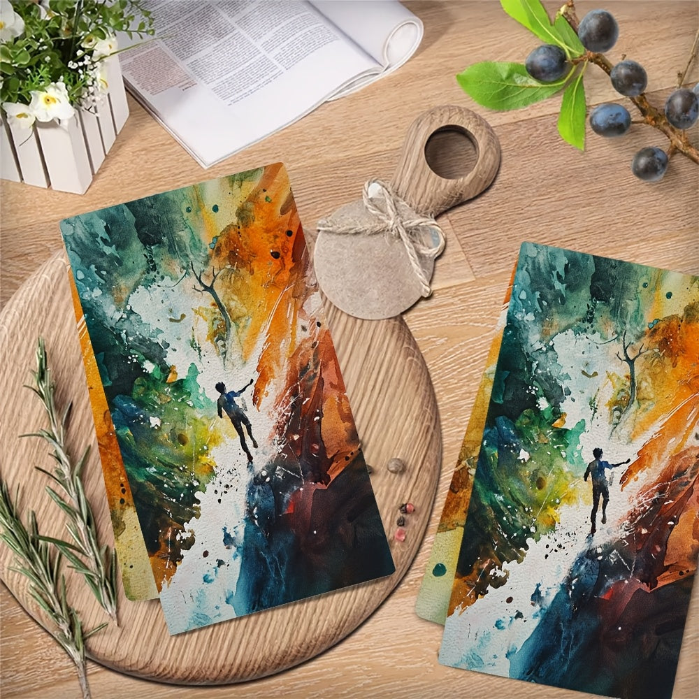 Vibrant Abstract Art Kitchen Towels 40x60cm Soft Absorbent Machine Washable