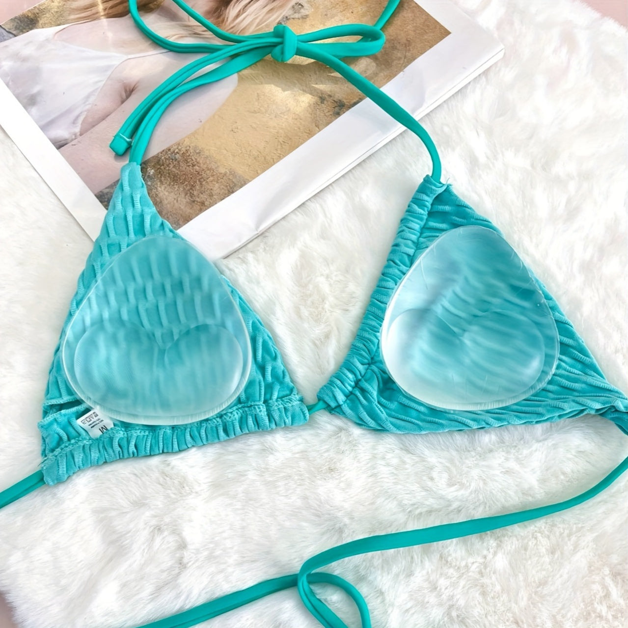 Silicone Triangle Bra Pads Solid Color Reusable Swimwear Bikinis Insert Pads