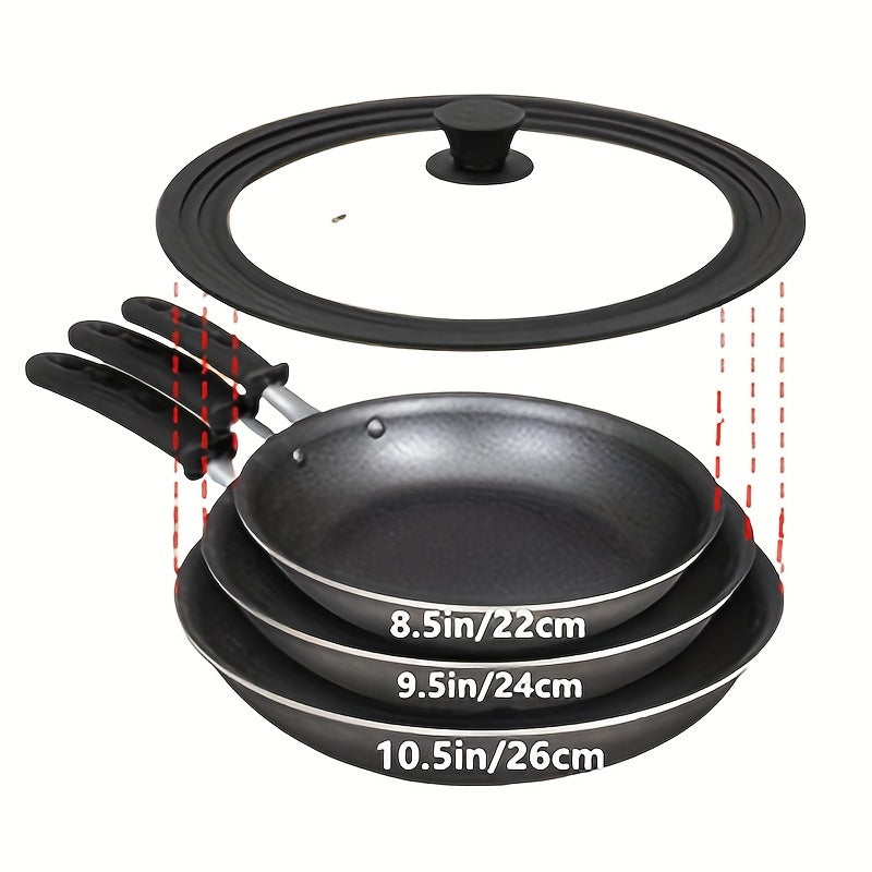 Tempered Glass Cookware Lid with Silicone Ring for 15.24cm-33.02cm Pans
