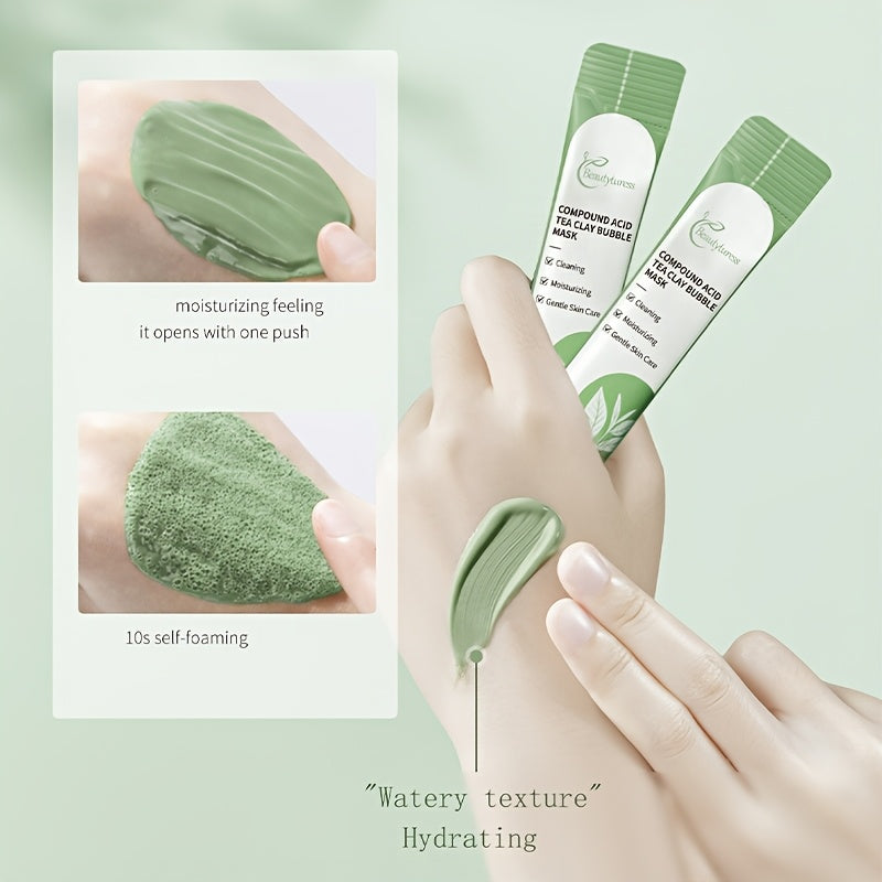 12-Piece Hydrating Tea Tree Bubble Mask Set for All Skin Types