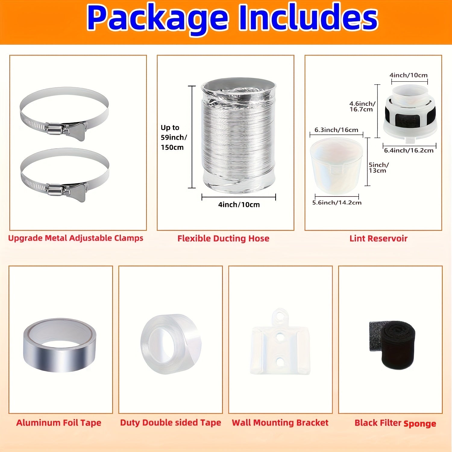 Комплект для ловушки ворса сушилки, гибкая вентиляционная система с фильтрующим цилиндром