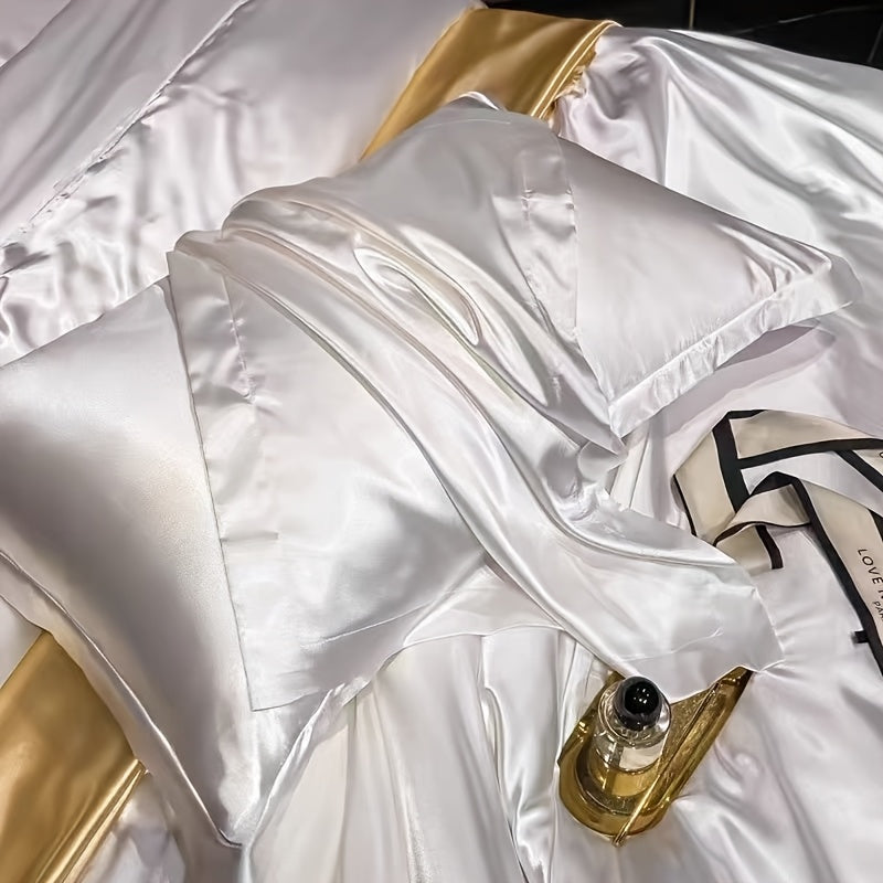 Set of 2 Mulberry Silk Pillowcases 25 Momme Satin Weave Hypoallergenic Solid Color