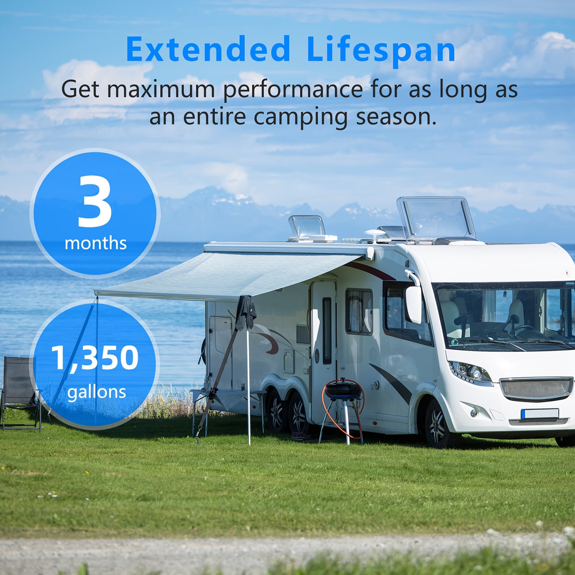 Bog' va lager uchun shlang himoyachisi bilan RV Inline suv filtri