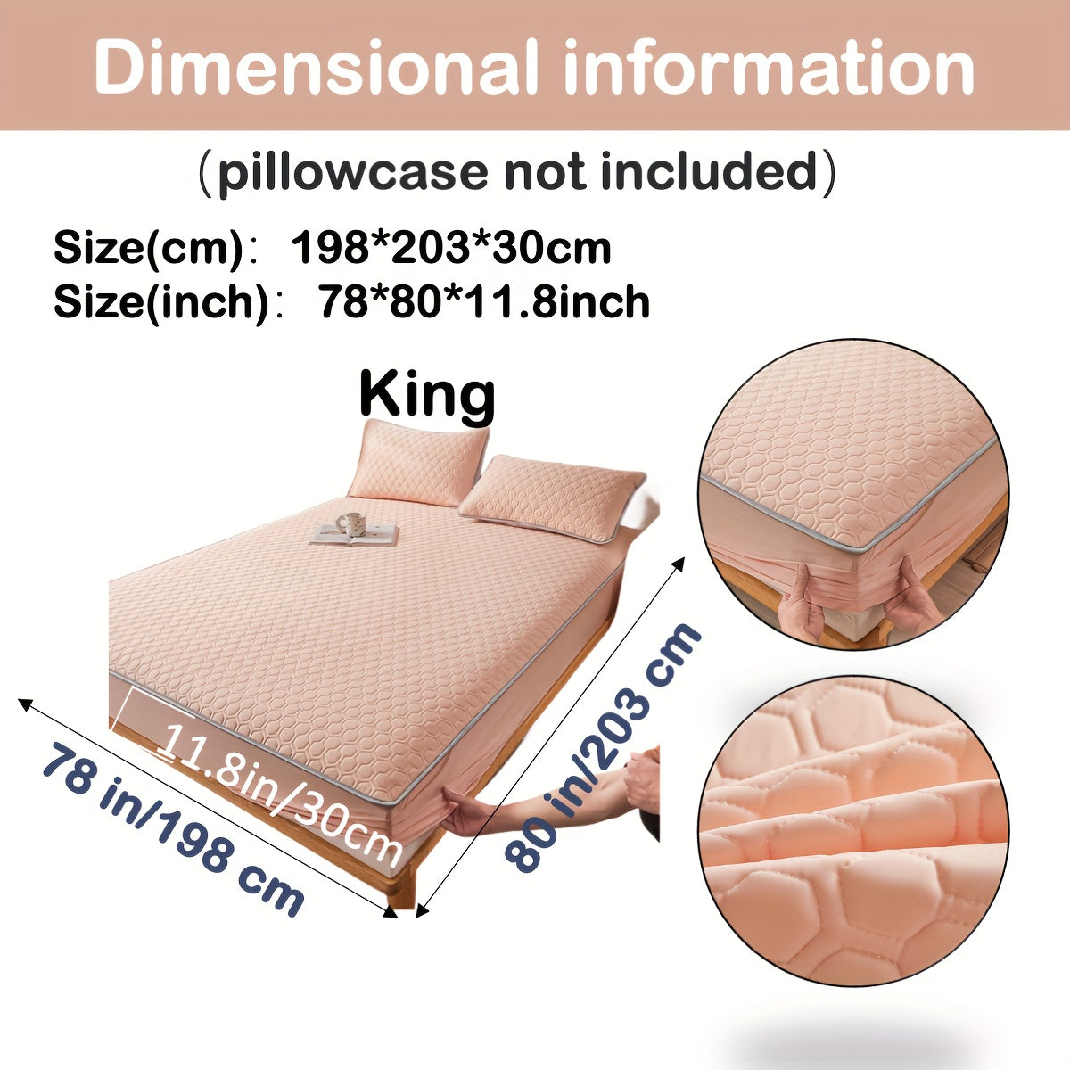 Muz his-tuyg'usi dizayni bilan Lateks Cool Matras Qoplamasi, Bir xil rang, Mashinada yuvish mumkin, Qalin tikilgan ip. Yotoqxonalarga, Talabalar yotoqxonalari, Mehmonxonalar uchun mos. Yostiq qoplamalari kiritilmagan.