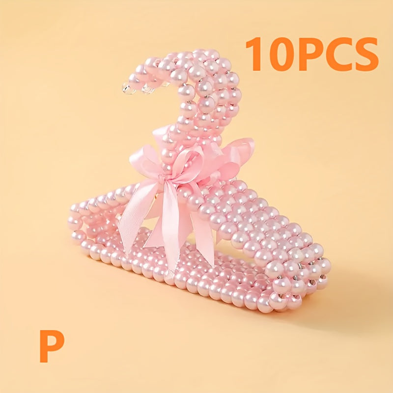 Set of 3 5 or 10 Mini Small Plastic Hangers with Bow Design for Clothes Storage Organizer
