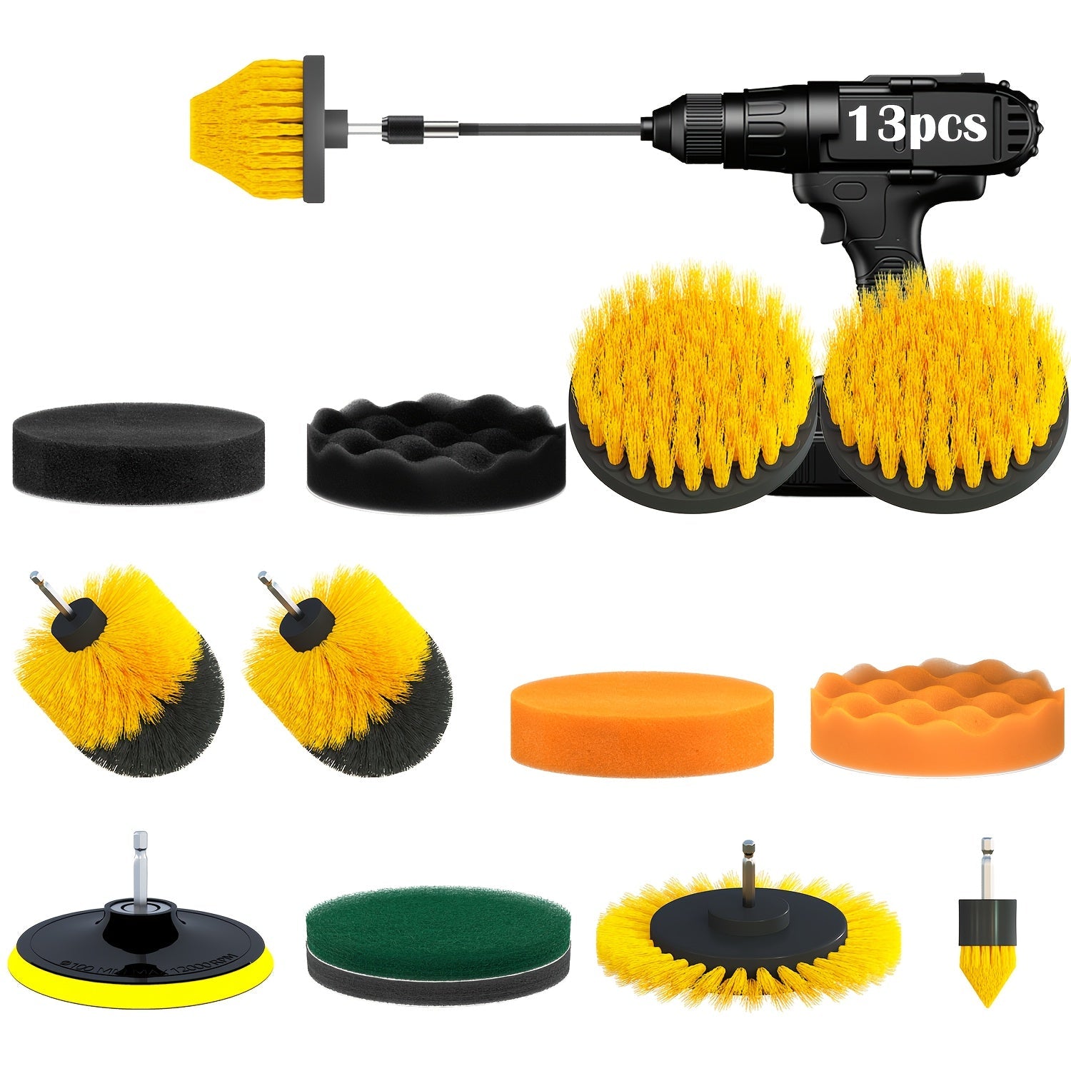 All-Inclusive Drill Brush Set for Car Cleaning and Polishing with Multiple Attachments