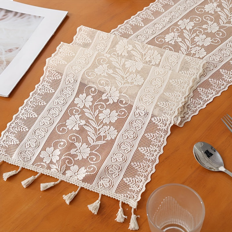 Boho Lace stol tayogʻi Ferma uslubida polyester aralashmasi uchun ovqatlanish va yotoq xonasi dekoratsiyasi