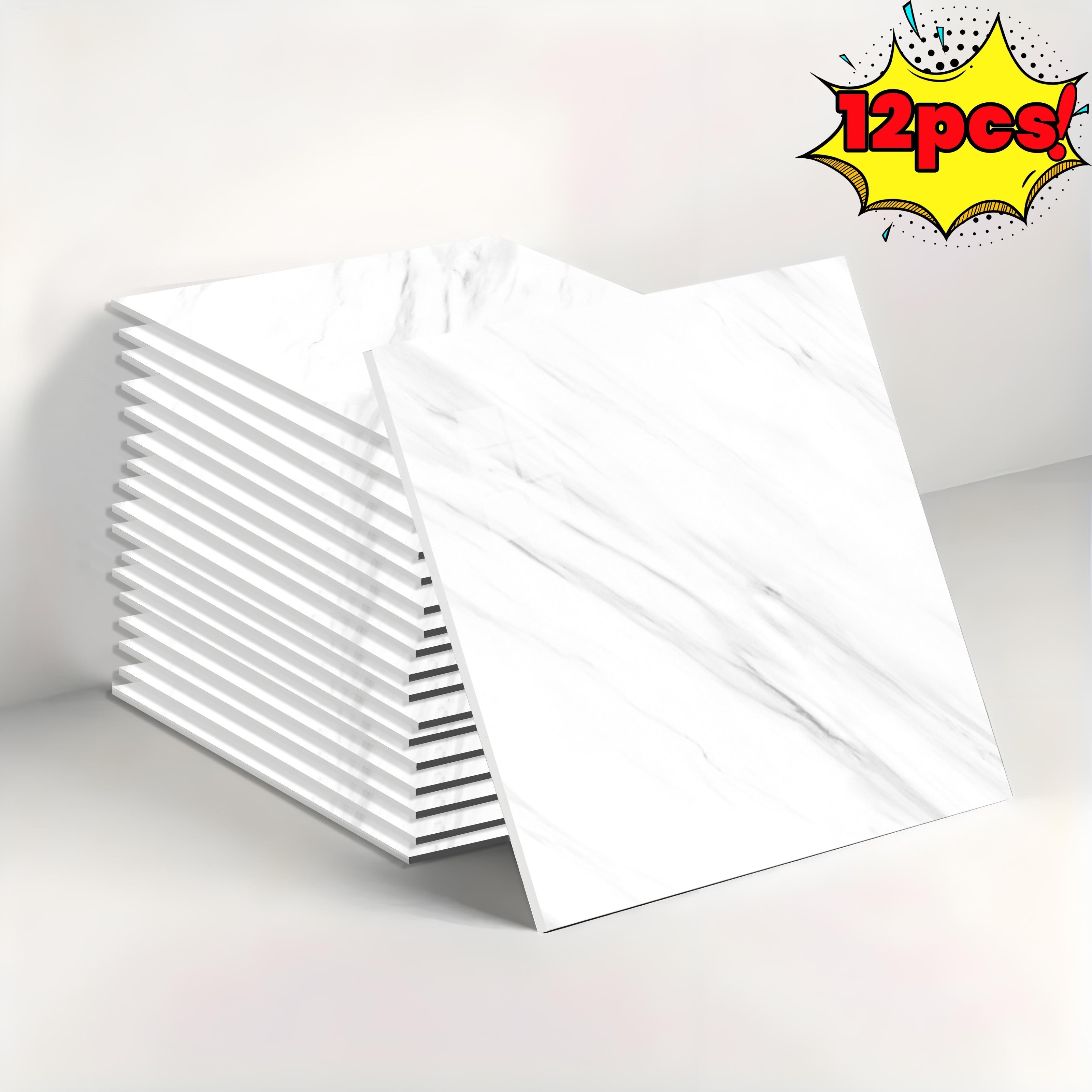 Vintage Marble Self-Adhesive Wall Tiles Waterproof Peel and Stick Backsplash for Bathroom Kitchen Living Room