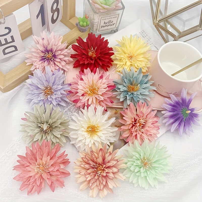Artificial Flowers Crab Claw Chrysanthemum Simulation Flowers 7.5cm for DIY Crafts Weddings and Decorations