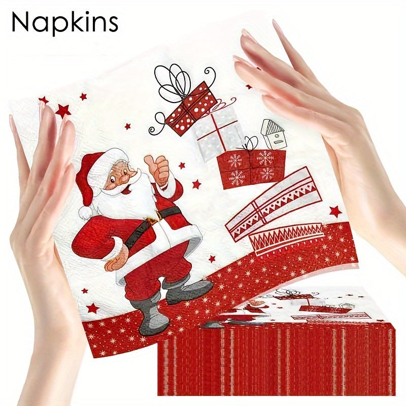 20 Christmas Santa Napkins Disposable Paper Holiday Party Supplies