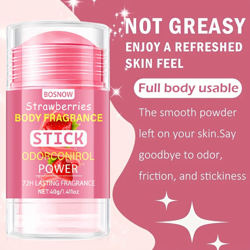 Unisex Body Fragrance Stick 40g Moisturizing Odor Control Refreshing Scent Portable