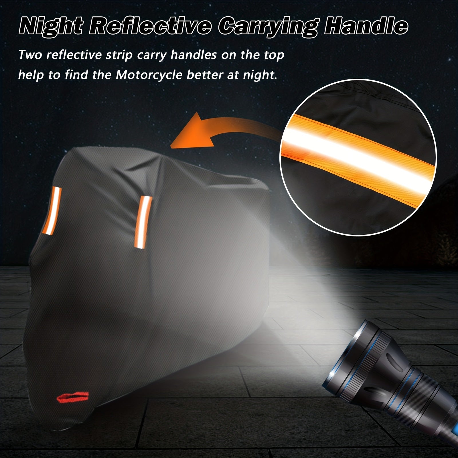 Funda negra para motocicleta 210D Oxford a prueba de viento para bicicletas