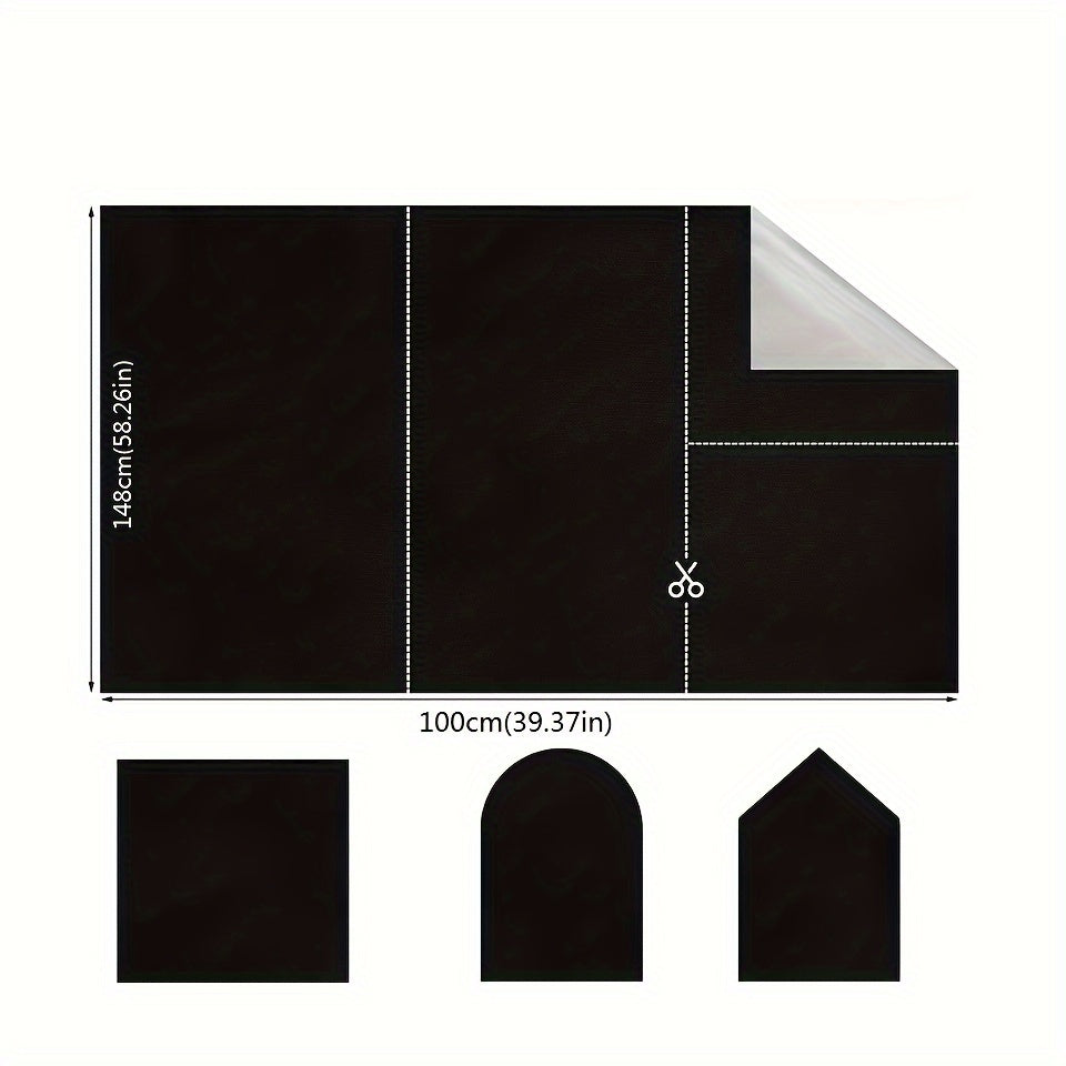 Blackout Blinds for Living Room Cordless Polyester Thermal Insulated Self-Adhesive Shades