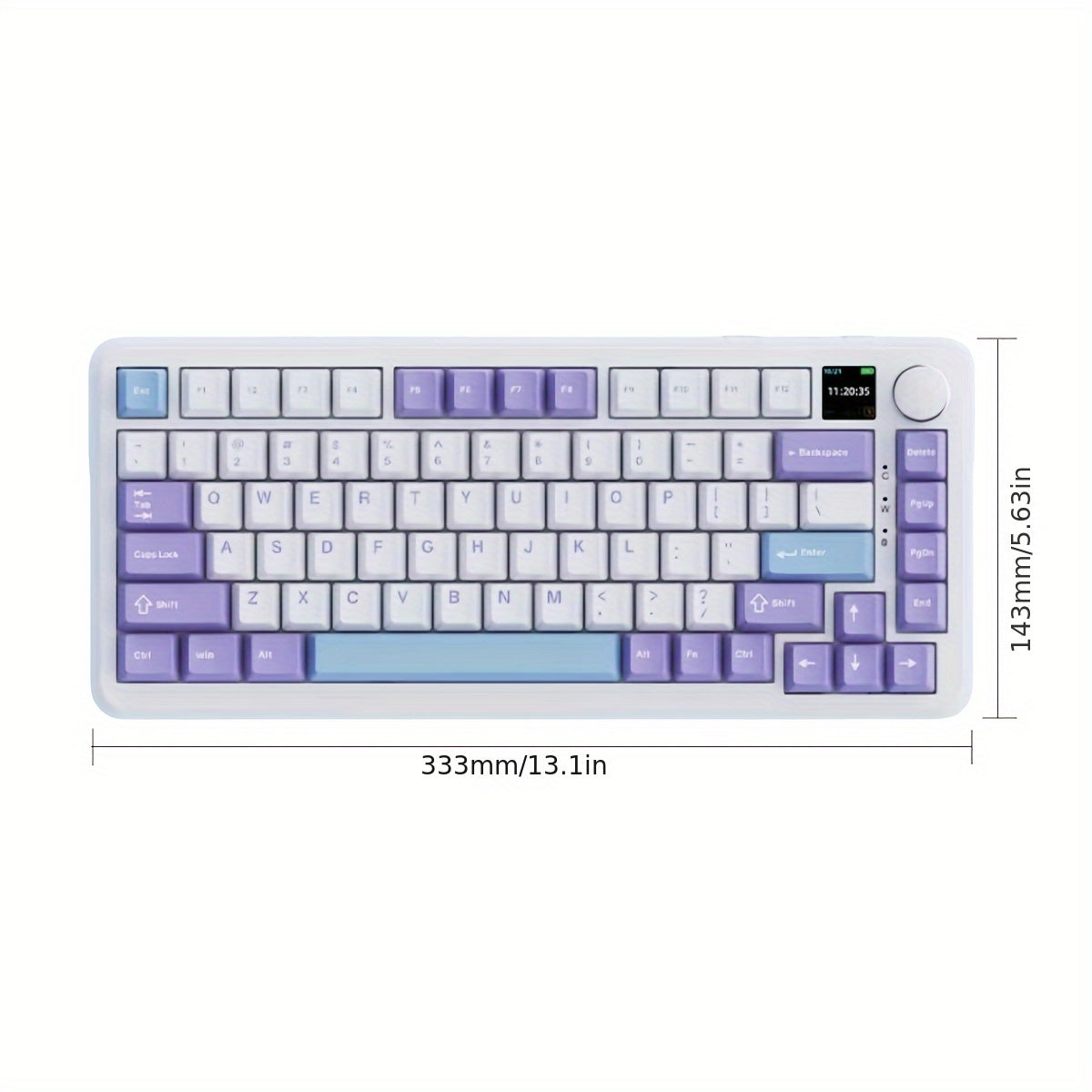 75% Wired RGB Mechanical Gaming Keyboard with Volume Knob PBT Keycaps Hot-Swappable