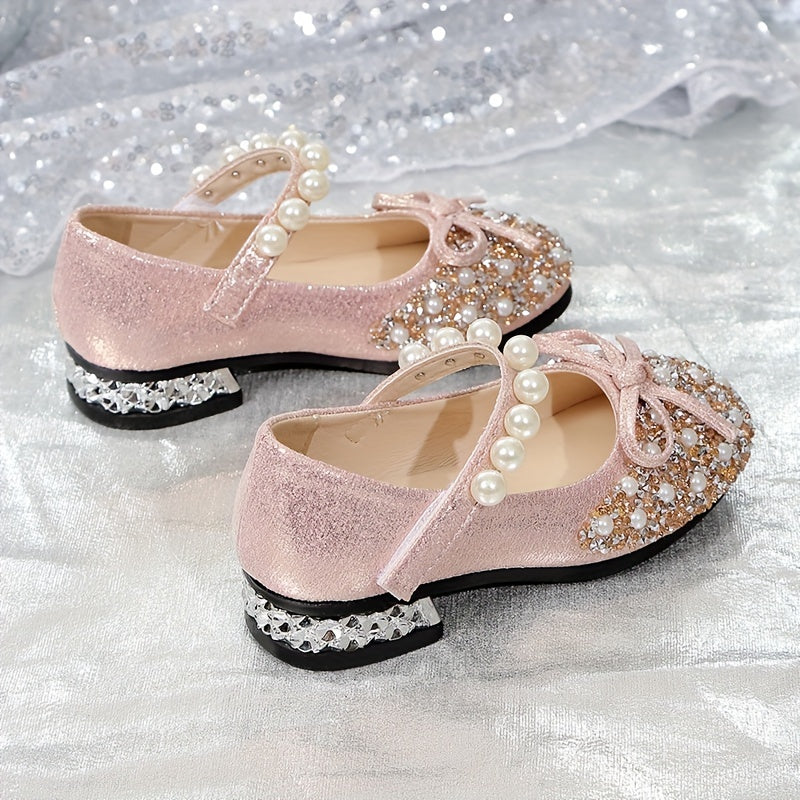 Kids Girls Summer Crystal Princess Shoes Soft Soles Casual Fashion with Bow