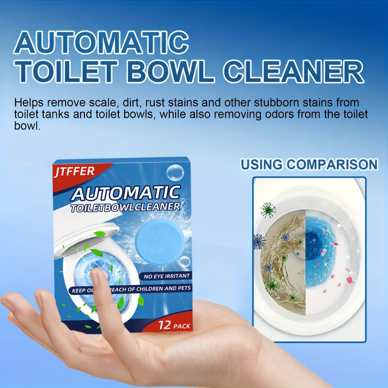 Automatic Toilet Bowl Cleaner Tablets 12/24pcs Effervescent Descaling Deodorizing