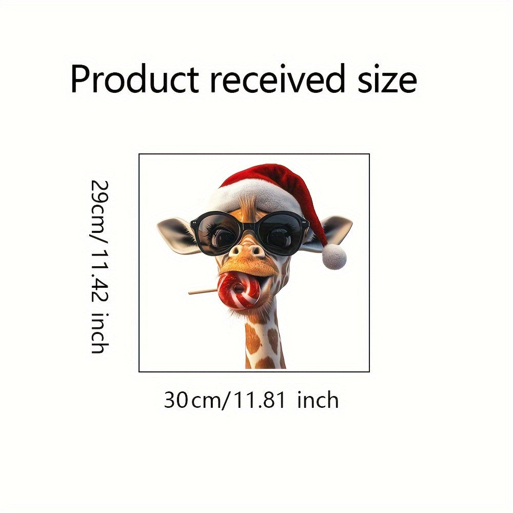Christmas Window Clings Dog and Giraffe Holiday Decor for Home and Parties