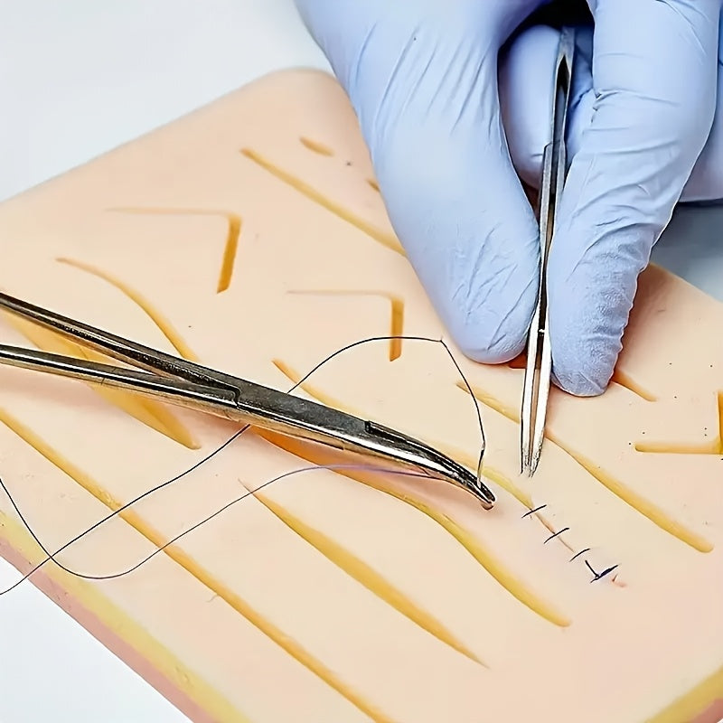 Silicone Suturing Practice Skin Kit with 14 Pre-Cut Wounds for Medical Training