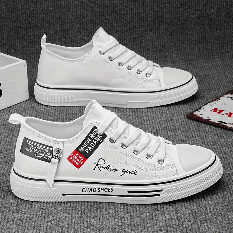 Men's Canvas Sneakers Low Top Casual Shoes for Outdoor Spring Summer
