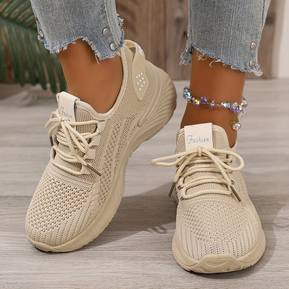 Women's White Mesh Breathable Sneakers Low Top Summer Running Shoes