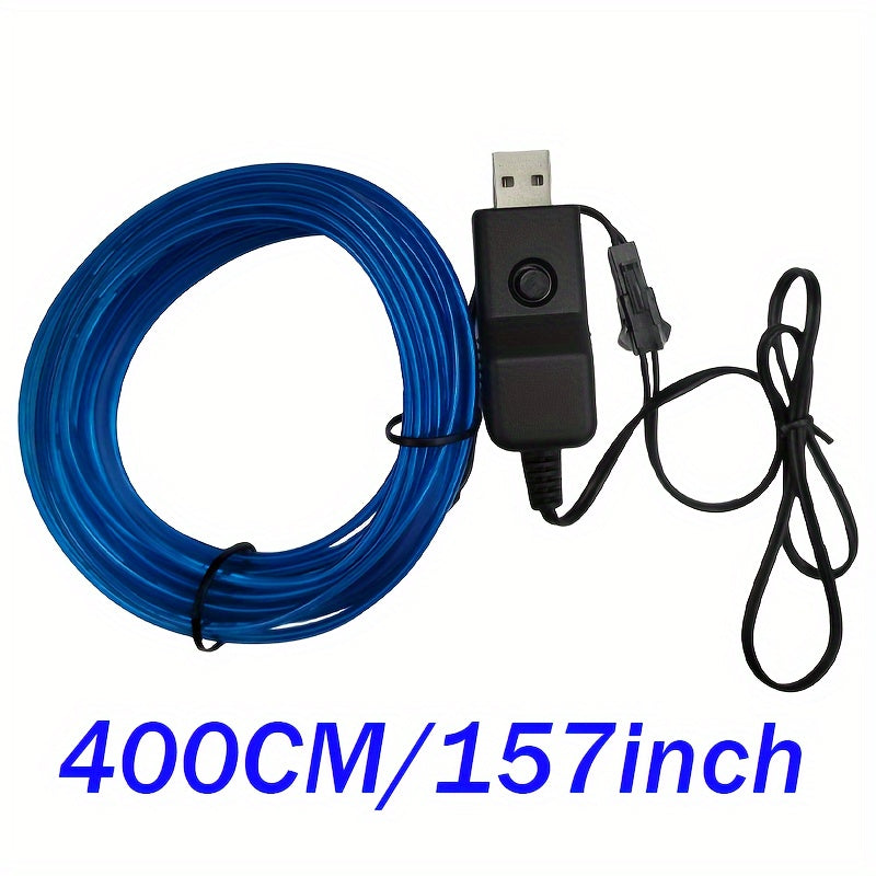 Car Interior LED Light Strip USB Powered Neon Cold Light Auto Decoration