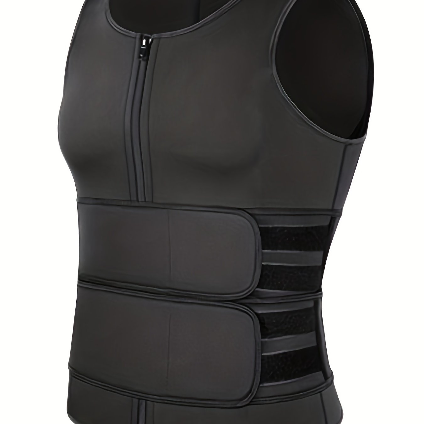 Women's Neoprene Body Shaper Top with Abdominal Belt Waist Cincher Sleeveless Tank