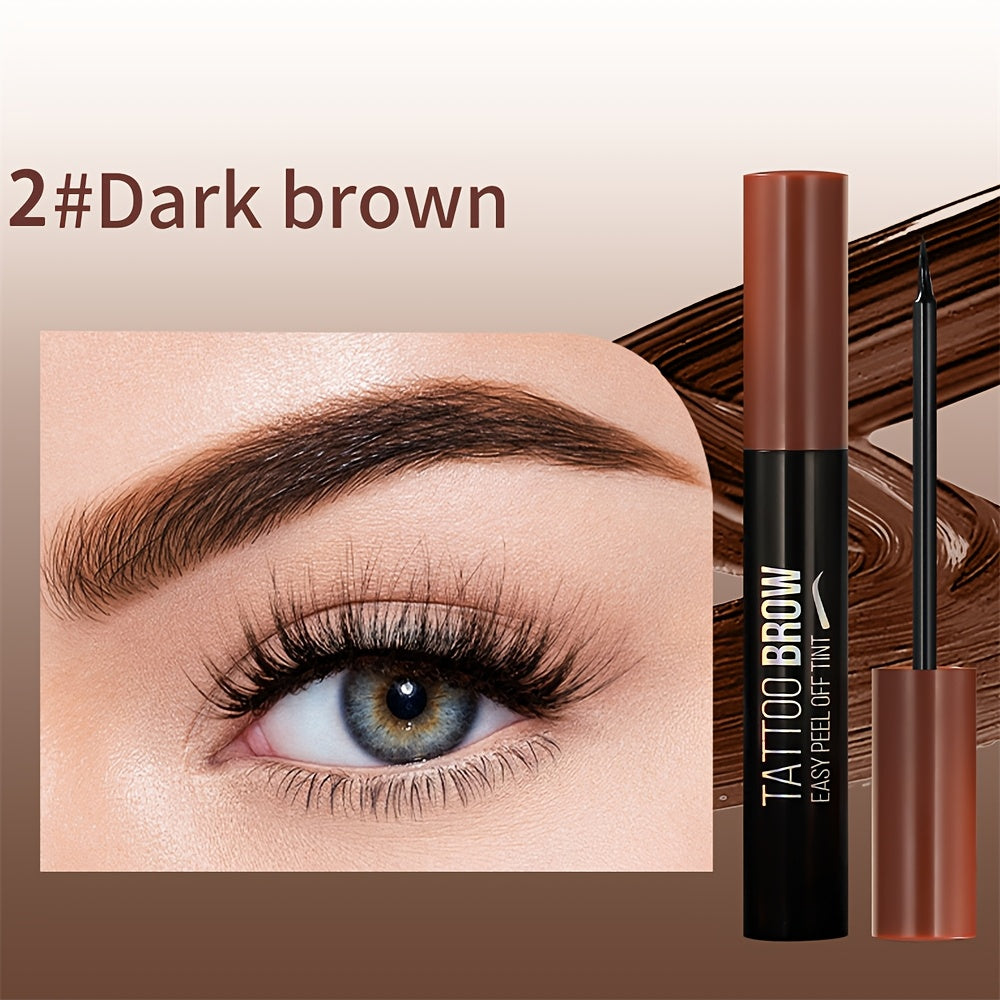 Kit de tinte para cejas de mujer, semi-permanente suave, marrón oscuro, negro