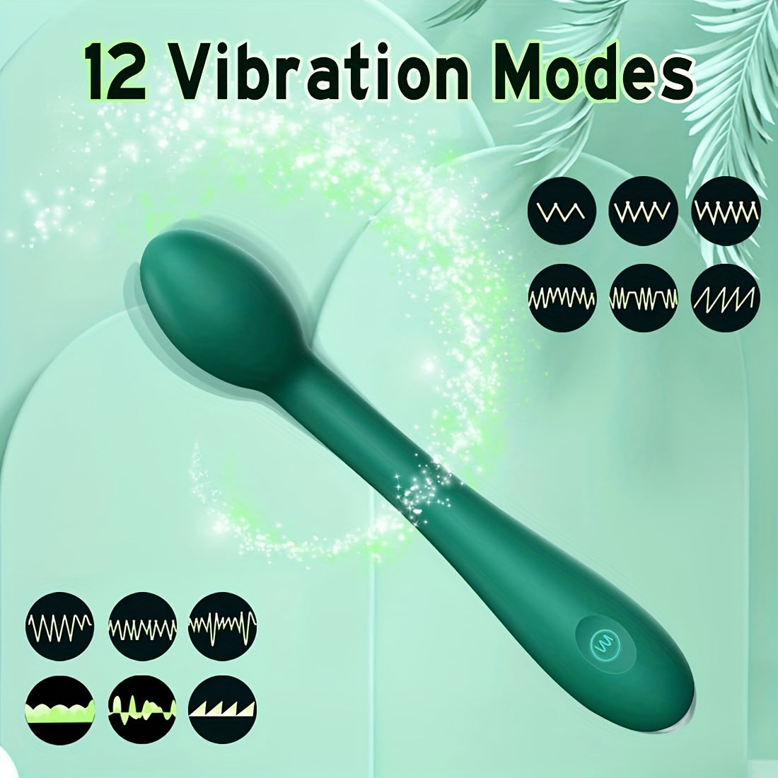 Adult Silicone Vibrating G-Spot Clitoral Clit Nipple Stimulator with 12 Modes