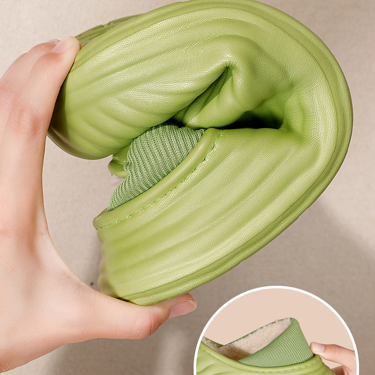 Unisex Winter Non-Slip Plush Indoor Slippers Warm Comfortable Thick Bottom