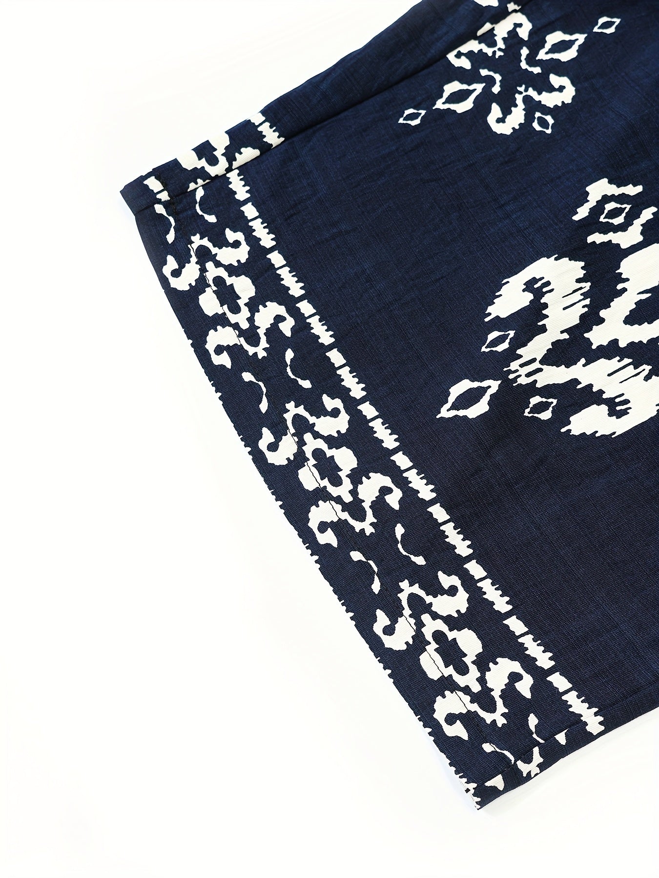 Широкие женские шорты макси с цветочным принтом Navy White, повседневные, летние, для пляжного отдыха