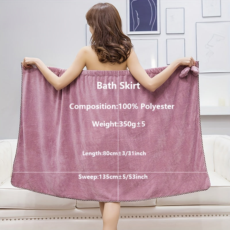 Set of 2 Women's Bath Towels with Hair Drying Towel, Soft, Absorbent, Adjustable for Sauna Beach Pool Home